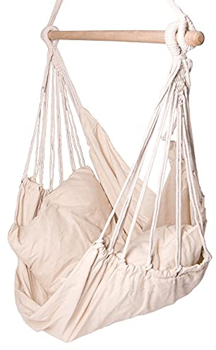 Hamaca colgante con 2 cojines, silla colgante para adultos y niños