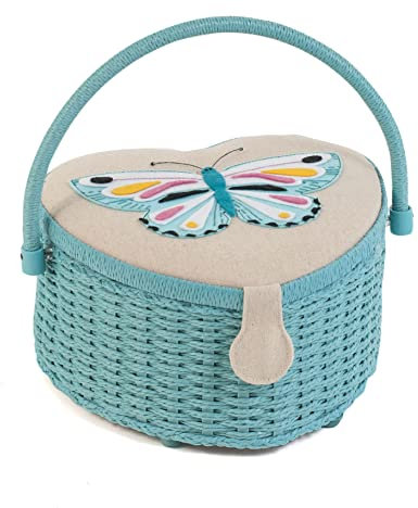 Hobby Gift Sewing Box, Medium, Heart, Appliqué, Flutterby