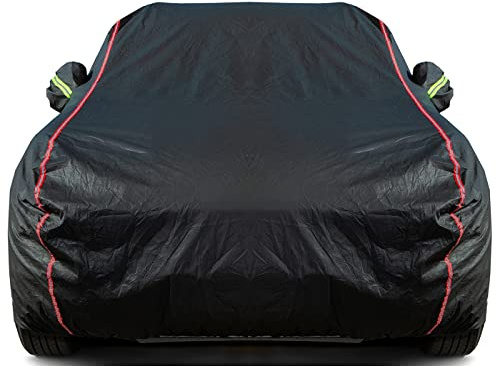 QUYDDC Breathable New Material, Waterproof Car Cover, Locks and Zipper Doors, Sunscreen Waterproof UV Prevention Snowproof Wind and Windproof,Suitable for Indoor Outdoor,for Sedan (197 to 208) B4