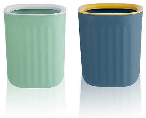 Pattumiera Da Tavolo 2 Pezzi, Pattumiera Da Scrivania Senza Coperchio, Mini Pattumiera Per Cosmetici, Pattumiera Da Scrivania, Per Ufficio Cucina Bagno, Blu, Verde