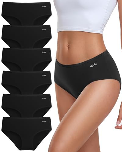 coskefy Unterhosen Damen Baumwolle, 6er Pack Slips Damen Baumwolle Mehrpack, Bequeme Frauen Unterwäsche, Atmungsaktiv Panties Weich
