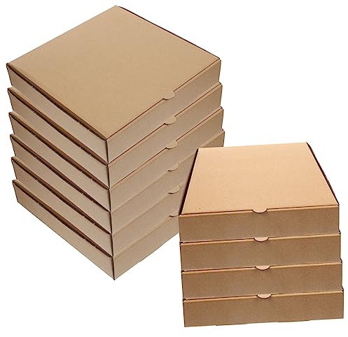 Luxshiny 10 StüCk Pizzabox Aus Verdicktem Kraftpapier Leere Pizza Schachtel FüR 8-9 Zoll Pizza Diy Geschenkverpackung Vielseitige Aufbewahrungsbox FüR Lebensmittel