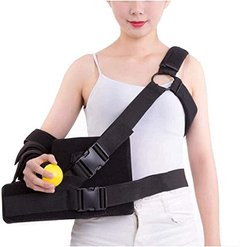Verstellbare Armschlinge, Schulter-Wegfahrsperre, linker oder rechter Arm, Schultern, Handgelenk, Ellenbogenstütze mit Abduktionskissen und Gymnastikball, Einheitsgröße (Farbe: linker Arm) (