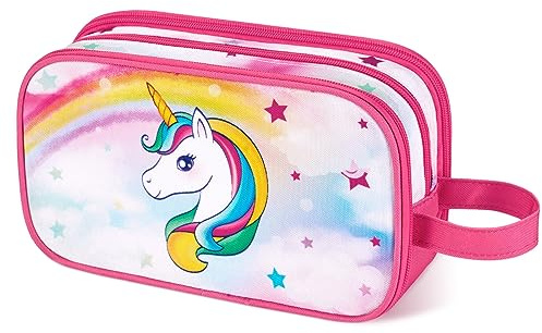 Trousse de toilette - Trousse de toilette de voyage pour filles et enfants - Sac de voyage pour le camping, Licorne B