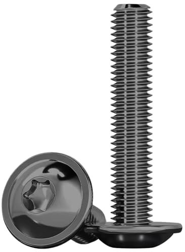 Drenky M6 Linsenkopfschraube mit Flansch Schwarz 20 Stück, M6x35mm Schrauben Torx Maschinenschrauben ISO 7380-2 Linsenkopf Schrauben Edelstahl A2 V2A Gewindeschrauben, Vollgewinde