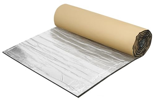 A ABSOPRO Tappetino Insonorizzante Acustico per Auto in Vetroresina con Adesivo Termico per Cappuccio Barca Motore Argento Schiuma a Celle Chiuse 1pcs 150cmx50cmx15mm