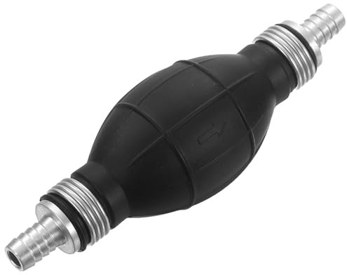 sourcing map 10mm (3/8) Rubber Fuel Primer Pump, Transfer Vacuum Hose Hand Siphon Bulb, One Way Fuel Primer for Gasoline Petrol Marine Diesel Boat, Silver