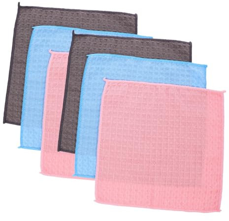 ASAKKURA 6piezas Paquete De Paños De Cocina De Microfibra Estampado Gofre Absorbentes y Reutilizables Limpieza De Utensilios Platos y Superficies Fácil Almacenamiento y