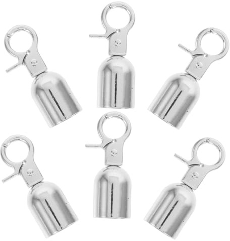 HOMOBABE 6st Metallrep Ändkapslar Karbinhake Snapkrok För Stanchion Rep Med Skruvar Heavy Duty Post Kö Repändar Stoppar Snap Rep Beslag Krokar För Stängsel Och Räcken