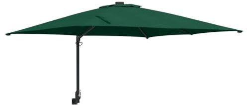 vidaXL Sombrilla de jardín Verde 248,5 x 247,5 x 160 cm, Parasol de jardín, montable en la Pared, Resistente a UV, Dosel Ajustable, sombrilla Moderna, Sombra para Patio