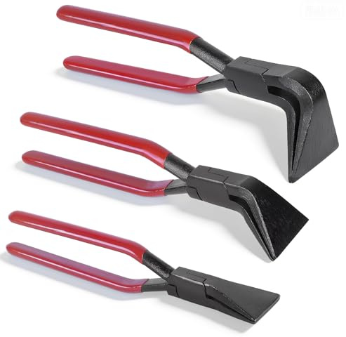 EFUTURETIME 3 pezzi Piegatrice Lamiera Manuale, Pinza Piegatrice 0° 45° 90°, Larghezza Ganasce 60 mm, Utensile Piegatore per Lattonieri e Costruttori di Tetti (Rosso)