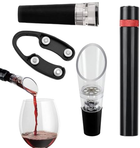 Vinöppnare set – lufttryck 4-delad lockborttagare, vinöppnare för användning i köket, för hushållet, för bartender, för vuxna, för öl, för julfester, för