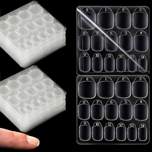 600 PCS Pegatinas Uñas Adhesivas Para Press on Nails, 40 Hojas De Adhesivos Para Uñas Postizas De Gel En 15 Tamaños Pestañas Adhesivas Doble Cara Gel Para Uñas Postizas