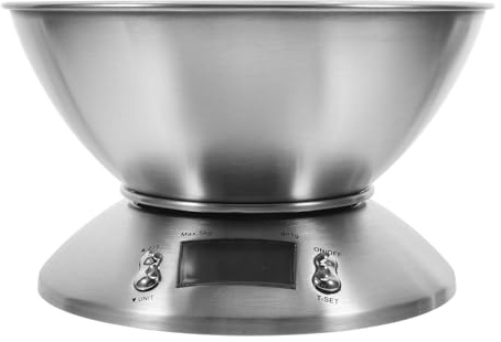 CALLARON Bilancia Digitale Piccola da Cucina in Acciaio Inossidabile 5000g Display Lcd e Funzione Tara per Misurazione Precisa in Casa e Negozio