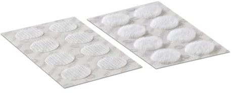 VELCRO Brand Stick On Coins Double Sided Hook & Loop Self Adhesive Sticky Coins Perfect for Room Décor & Home, Office, Garage Use White 16mm x 16mm Set of 16