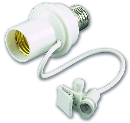 Electraline 58314 Adattatore Fotoelettrico Crepuscolare, Orientabile, Bianco