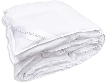 VitaloBett Winter Bettdecke 200x220 cm mit 100% extraweicher Daunenfüllung 2100g - Daunendecke mit Baumwoll-Bezug, Atmungsaktiv & waschbar bis zu 60°C, Ökotex-Zertifiziert