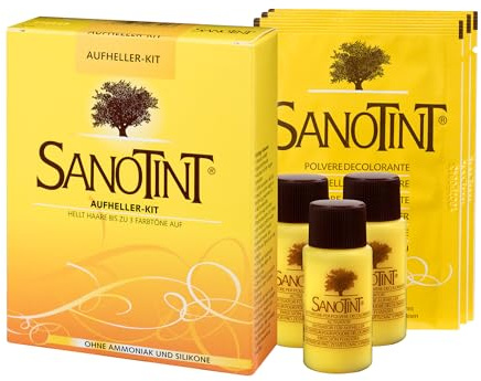 Sanotint Aufheller Kit - Hellt Haare bis zu 3 Farbtöne auf, für natürliche Farbreflexe und schöne Akzente – vegan – 125 ml