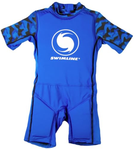 SWIMLINE Buoyant Zip-Up Swim Trainer Vest – Floating Life Jacket Suit for Toddlers and Young Children Ages 1–3, Small 20–30 lbs, Boys, Blue