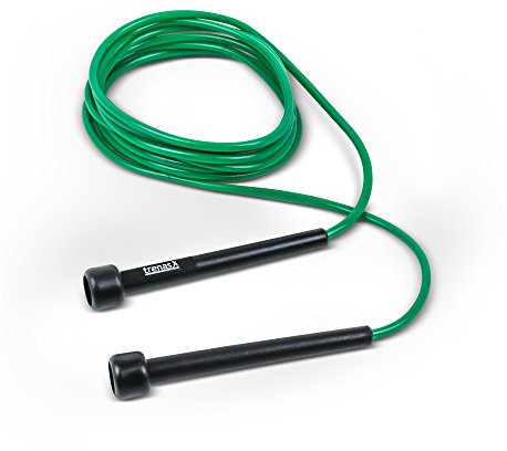 TRENAS Springseil | Jump Rope | Rope Skipping Seil | Springseil Erwachsene & Kinder | 3 Meter | Einfach verstellbar | Speed Rope | Grün