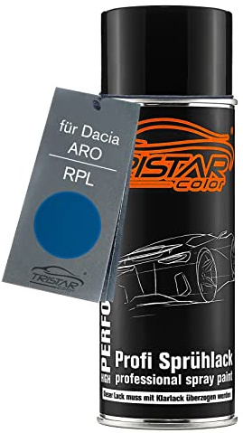 TRISTARcolor Peinture voiture Bombe de peinture pour Dacia/ARO RPL Bleu D' Azurite Metallic Peinture de base aérosol 400 ml