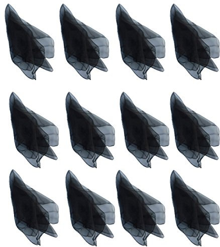 Hoerev Kleine Packung mit 12 Juggling (Tanz) Schals 60cmx60cm Kleine Floaty Schals für Kleine Leute,12 Schwarz