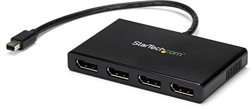 StarTech.com 4 Port Multi Monitor Adapter - Mini DisplayPort auf DisplayPort MST Hub - 4x 1080p - Video Splitter für den erweiterten Desktop-Modus für Windows-PCs - mDP auf Quad DP Monitore (MSTMDP124DP)