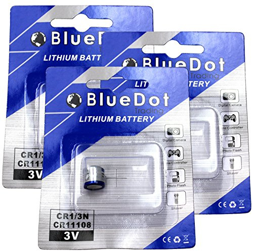 BlueDot Trading CR1/3N CR11108 Lithium Manganese Dioxide 3.0v Batteries for use in Cameras, Calculators, Keyless Entry Devices, Dog Collars, Quantity 3