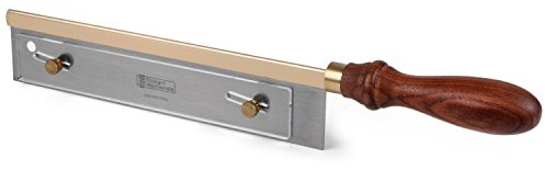 StewMac - Sierra para Ranuras de Trastes con Tope de Profundidad Ajustable, Herramienta Profesional para Luthier con Hoja de Acero Sheffield y Mango de Madera