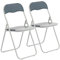 Harbour Housewares Padded Folding Chairs - Grey - Pack of 2 - Easy Store Metal Frame Foldable Desk Chair for Office, Dining, Kitchen