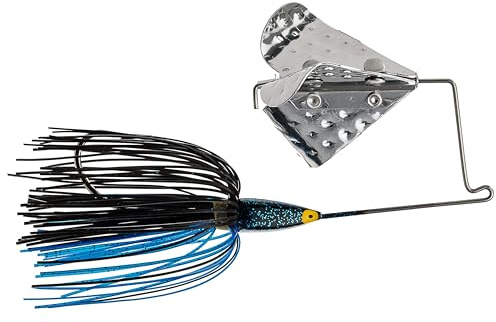 Strike King (516BM-76) Buzz King Buzzbait Fishing Lure, 76 - Black Blue Head, 5/16 oz, Diamond Dust Head