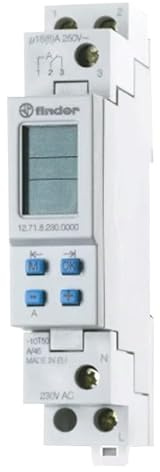 Finder serie 12 - Interruptor horario semanal encastrar conmutado 16a 230vac