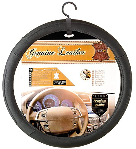 S SUMEX 250VANN Special Van Funda de Volante para Furgonetas, Piel Natural, Diámetro 42 cm, Negra con Cosido Negro