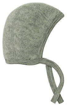 Engel Natur Baby Häubchen, Fleece, 100% Wolle, 4 Farben (62/68, Hellgrau Melange)