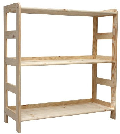 R-01 Scaffale in legno massello, 3 ripiani da 89 x 63 x 33 cm, per libreria, cantina, ufficio, 170 x 80 x 30 cm