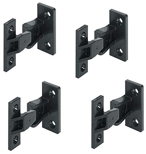 Gedotec Einhängebeschlag Kusanke AS Platten- und Rahmenteil für Holz-Möbel & Schränke | Einhänge-Verbinder zum Schrauben | Kunststoff schwarz | 4 Set - Möbelverbinder für auszuhängende Paneele