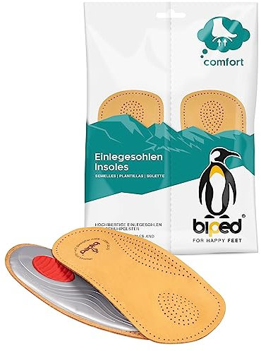 biped Premium Mini Fußbett aus pflanzlich gegerbtem Leder - mit Pelotte - Mittelfußstütze - Fersenpolster z2225(38)