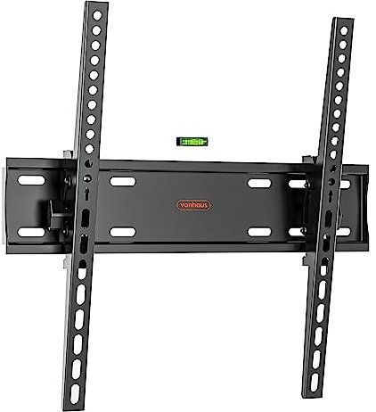 VonHaus TV Wall Bracket for 26-60 Screens, TV Bracket with Spirit Level, Flat to Wall Mount with Tilt, 45kg Capacity, Max VESA: 400x400mm