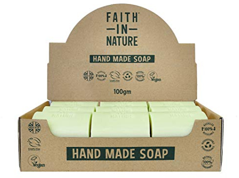 Faith In Nature Natural Aloe Vera Hand Soap Bar Box Set, Rejuvenating, Vegan & Cruelty Free, No SLS or Parabens, 18 x 100g