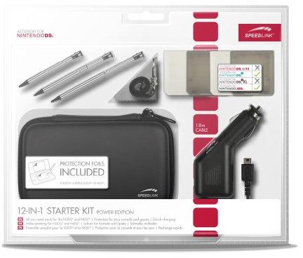 Speedlink Starter Kit 10-In-1 für Nintendo N3DS/NDSi (Tasche, Touch Pens, KFZ-Ladegerät, Schutzfolie, Spielhüllen, Mikrofasertuch uvm.) schwarz