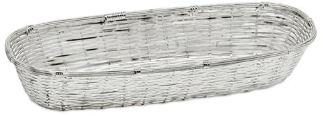 Edzard cestino per pane Baguette, argento placcato e antiossidante, 13 x 36 cm