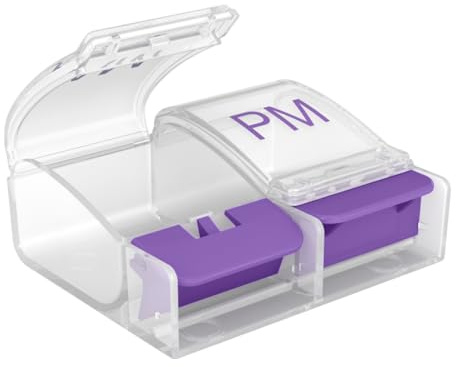 Ezy Dose Push Button Daily AM/PM, Multi-Color, X-Large