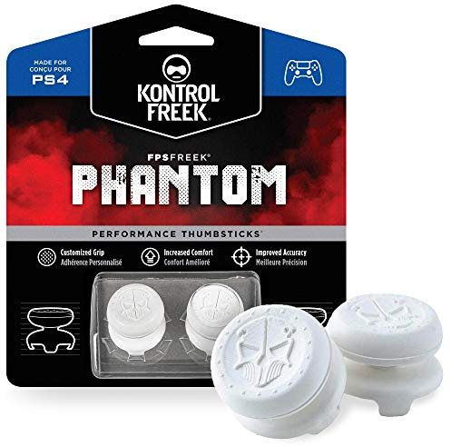 KontrolFreek FPS Freek Phantom für PlayStation 4 (PS4) und PlayStation 5 (PS5) | Performance Thumbsticks | 2 x Hoch Konkav | Weiß