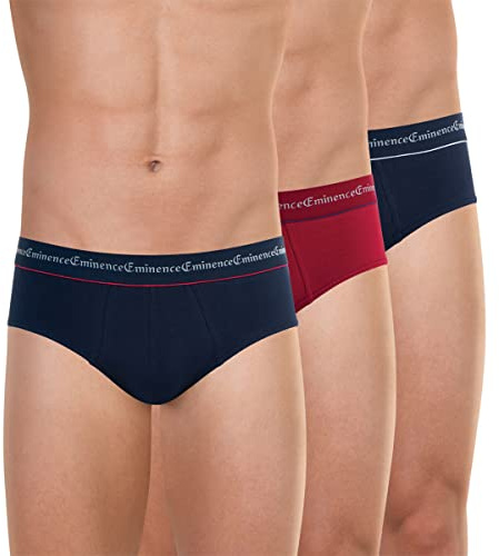 Eminence - Lot de 3 Slips Homme Business - Taille : 4/L - Couleur : Marine-Rouge-Marine