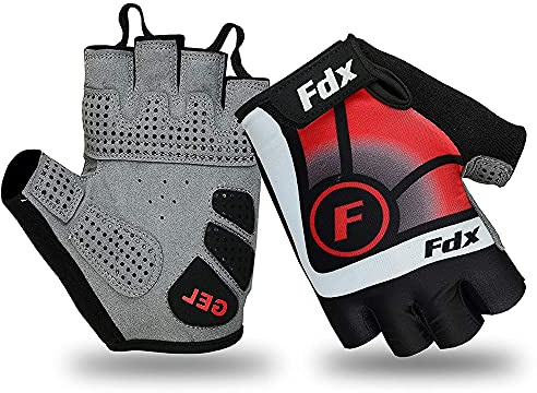 FDX Fingerless Cycling Gloves Gel Padded Breathable MTB Bike Mitts | Ride longer in comfort with shock absorber gel padding, breathable fabric and anti-slip grip for MTB and road cycling rides.