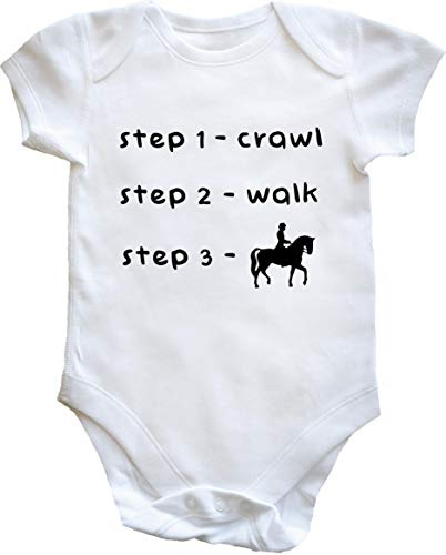 Hippowarehouse Crawl, Walk, Horse Ride baby vest bodysuit (short sleeve) boys girls