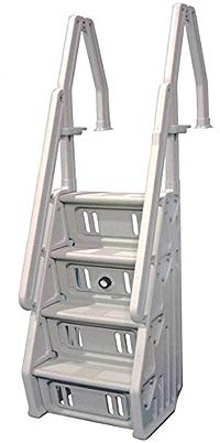 Vinyl Works IN Deluxe 32 Adjustable In-Step Above Ground Pool Ladder, Taupe