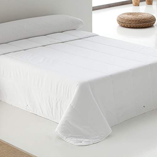Belnou Edredon Relleno Nordico Tacto Pluma. Blanco Liso. Microfibra y Fibra Hueca. Blando Comodo Ligero. Diseño y Calidad. 4 Estaciones 250 gr. 220x220 cm Cama 135 cm