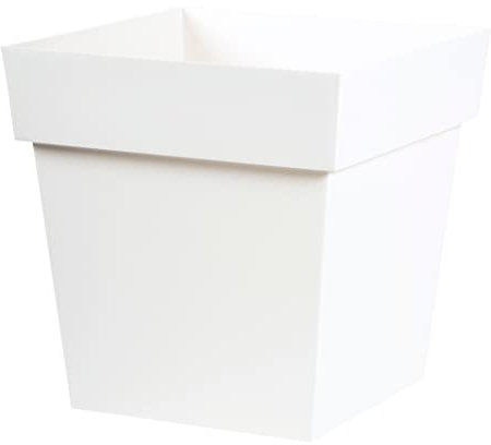 EDA - Pot de Fleur Carré TOSCANE 39 cm - Volume 38 L - 39 x 39 x H.39 cm - Blanc