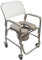 Silla móvil de ducha e interior con inodoro, con Ruedas, Asiento Acolchado, Color Blanco